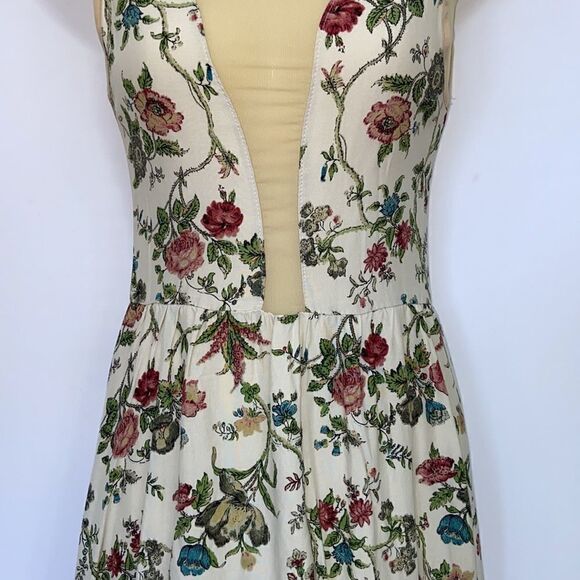 For Love And Lemons  Dress Beige Net Floral Fit&Flare Dress  Excellent S… - Picture 3 of 8